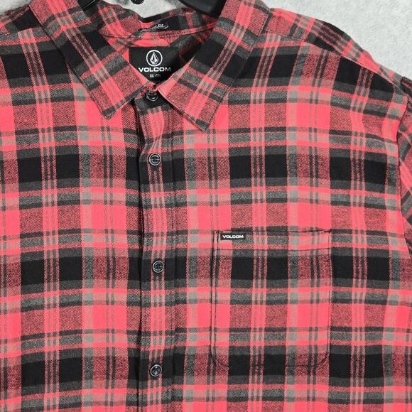 NWT Volcom Flannel Shirt Plaid 2XL Shacket - Picture 2 of 11